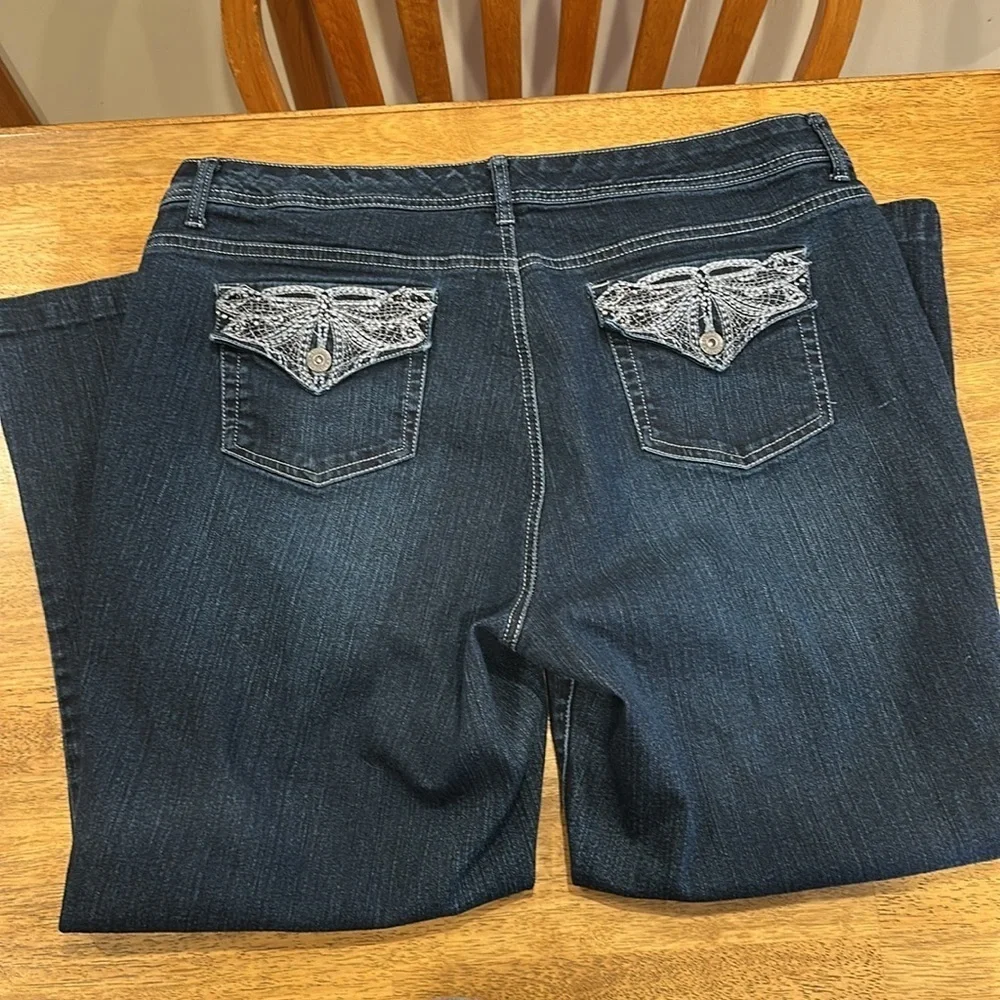 Style and Co Denim women’s blue jeans size 18 Curvy Tummy Control modern boot